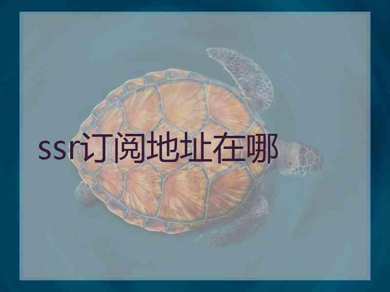 ssr订阅地址在哪