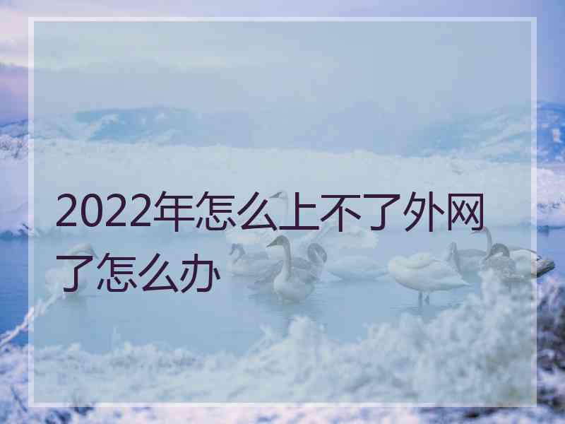 2022年怎么上不了外网了怎么办