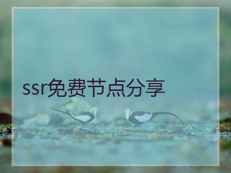 ssr免费节点分享
