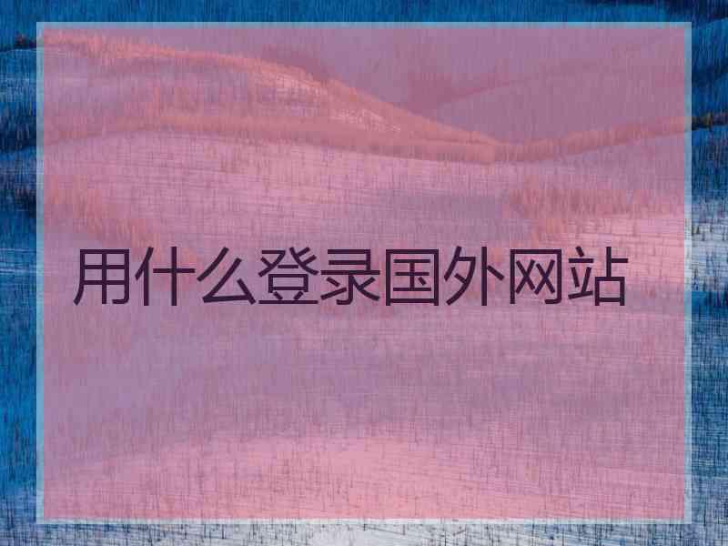 用什么登录国外网站