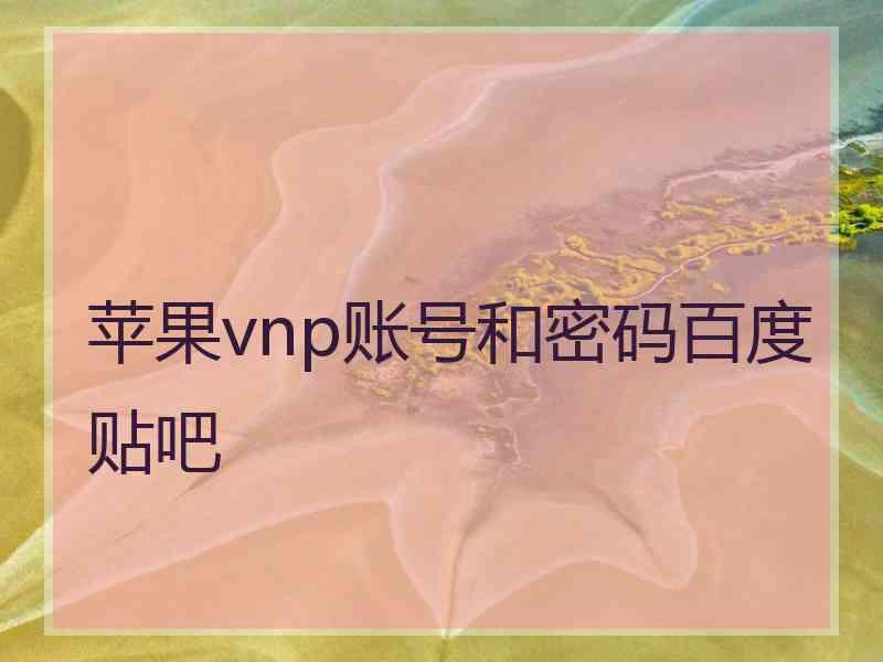 苹果vnp账号和密码百度贴吧